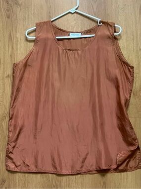 Silk Tank Top in Rust